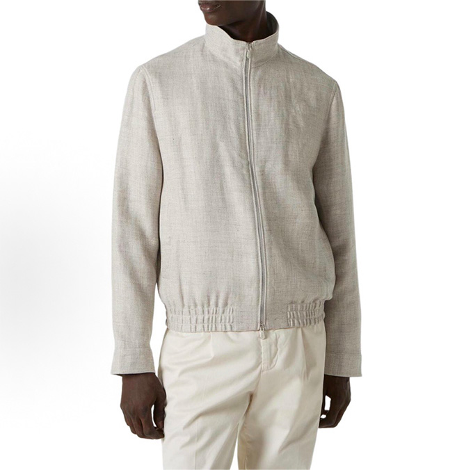 brunello cucinelli linen bomber jacket